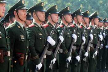 Armed Chinese paramilitary policemen are seen during the launch ceremony of a citywide security patrol for the 60th anniversary of the founding of the Peoples Republic of China in XiAn city, northwest Chinas Shaanxi province, Monday, 14 September 2009.

Hundreds of thousands police are being sent to patrol streets and guard main venues in cities to secure the upcoming 60th anniversary of the found of the Peoples Republic of China.